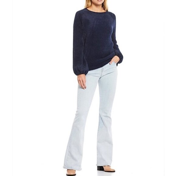 Chelsea & Violet Small Blue Eyelash Puff Long Sleeve Soft Pullover Sweater - Picture 3 of 14